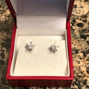 Crystal Star Earrings Sterling Silver Retail 78.00 NWT